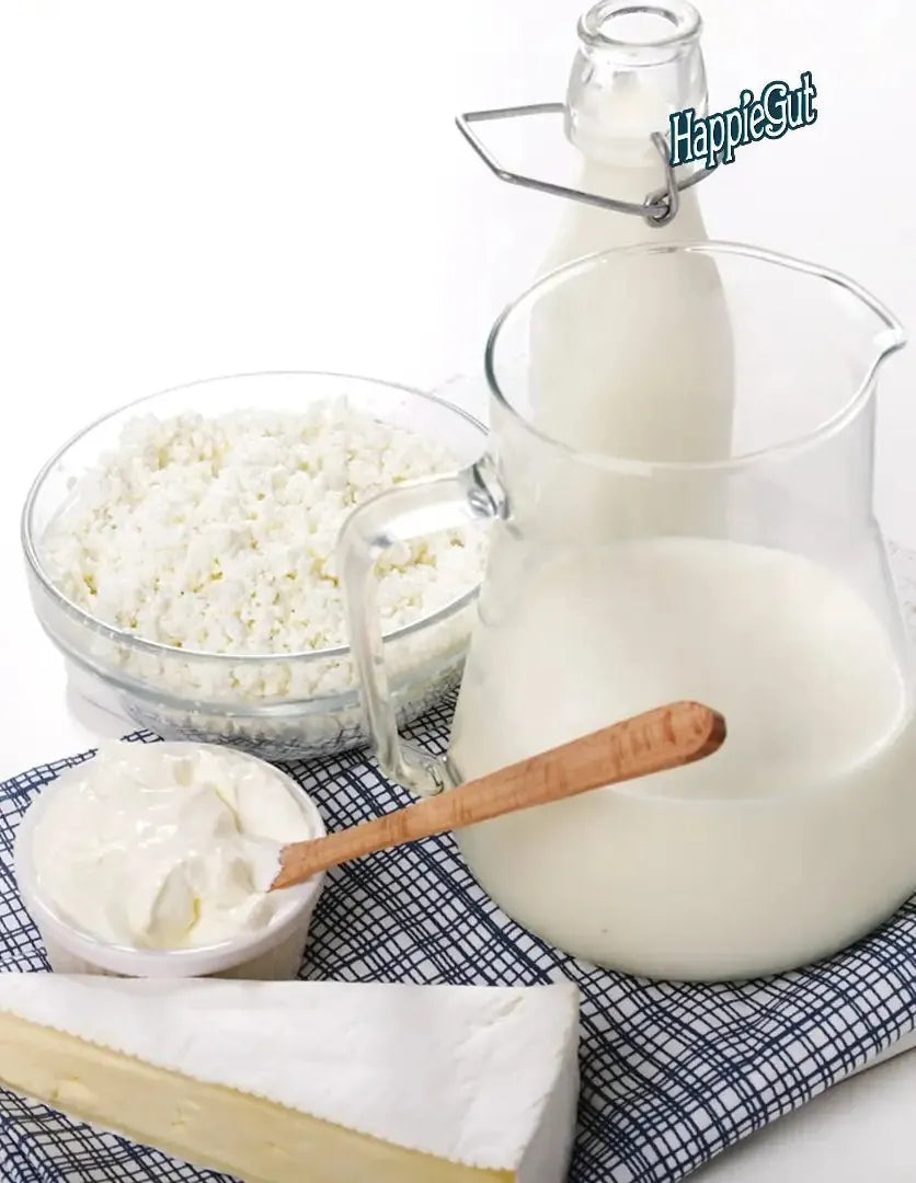 Glass of kefir with fresh dairy